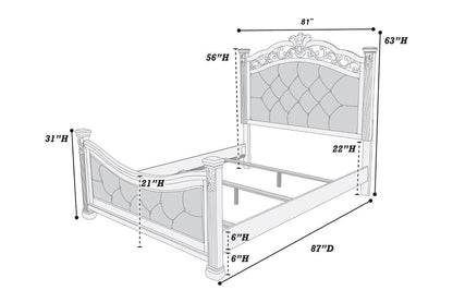 Formal Traditional Dark Cherry 1pc Eastern King Size Bed Tufted Faux Leather Headboard Footboard Bedframe image 7