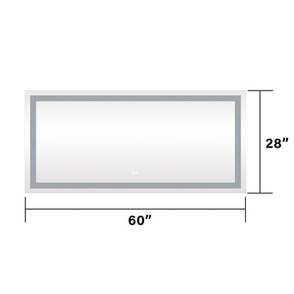 Frameless Rectangular LED Light Bathroom Vanity Mirror image 14
