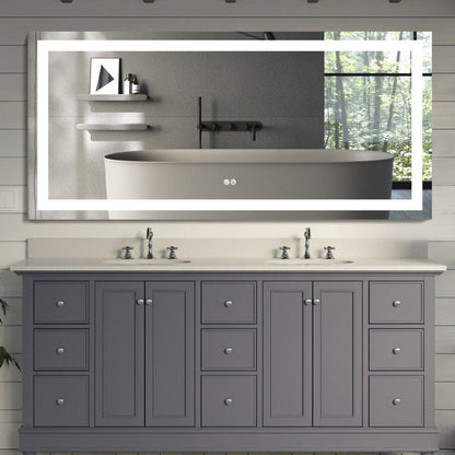 Frameless Rectangular LED Light Bathroom Vanity Mirror image 8