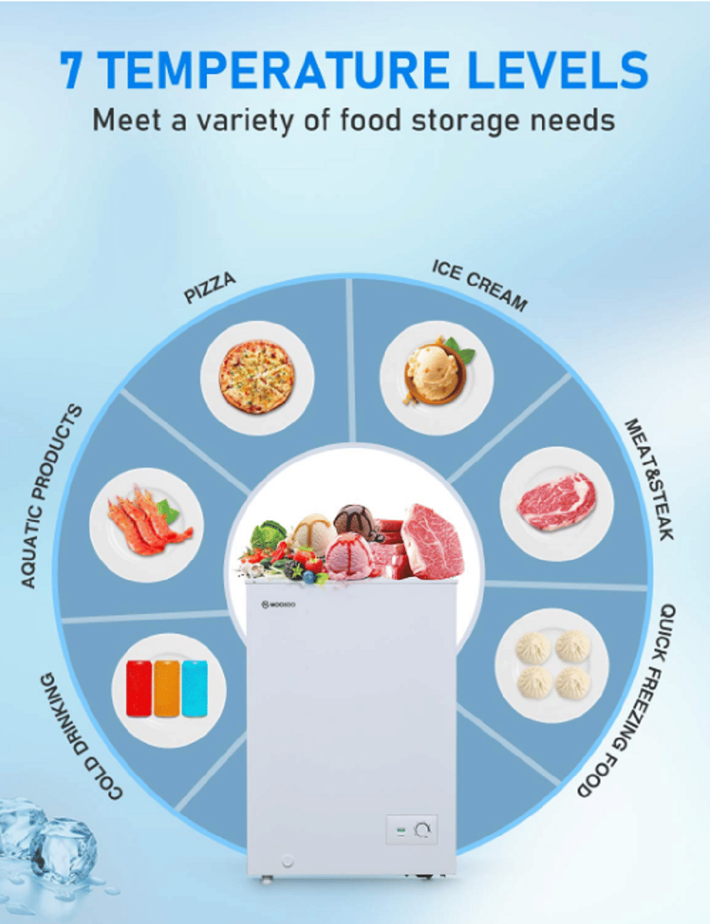 Freezer, 3.5 Cubic Feet with Removable Storage Basket Deep Freezer image 3