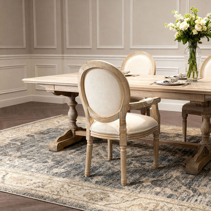 French Style Solid Wood Dining Chair,Set of 2,Cream image 7