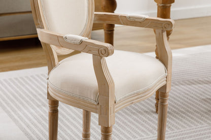 French Style Solid Wood Dining Chair,Set of 2,Cream image 10