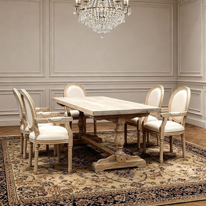 French Style Solid Wood Dining Chair,Set of 2,Cream image 3