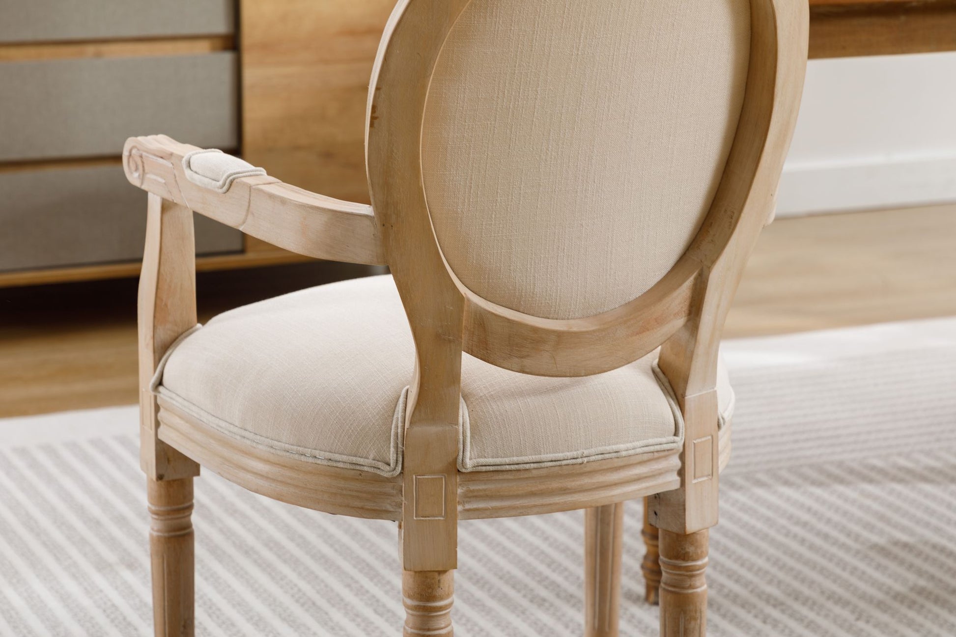 French Style Solid Wood Dining Chair,Set of 2,Cream image 9