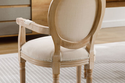 French Style Solid Wood Dining Chair,Set of 2,Cream image 9