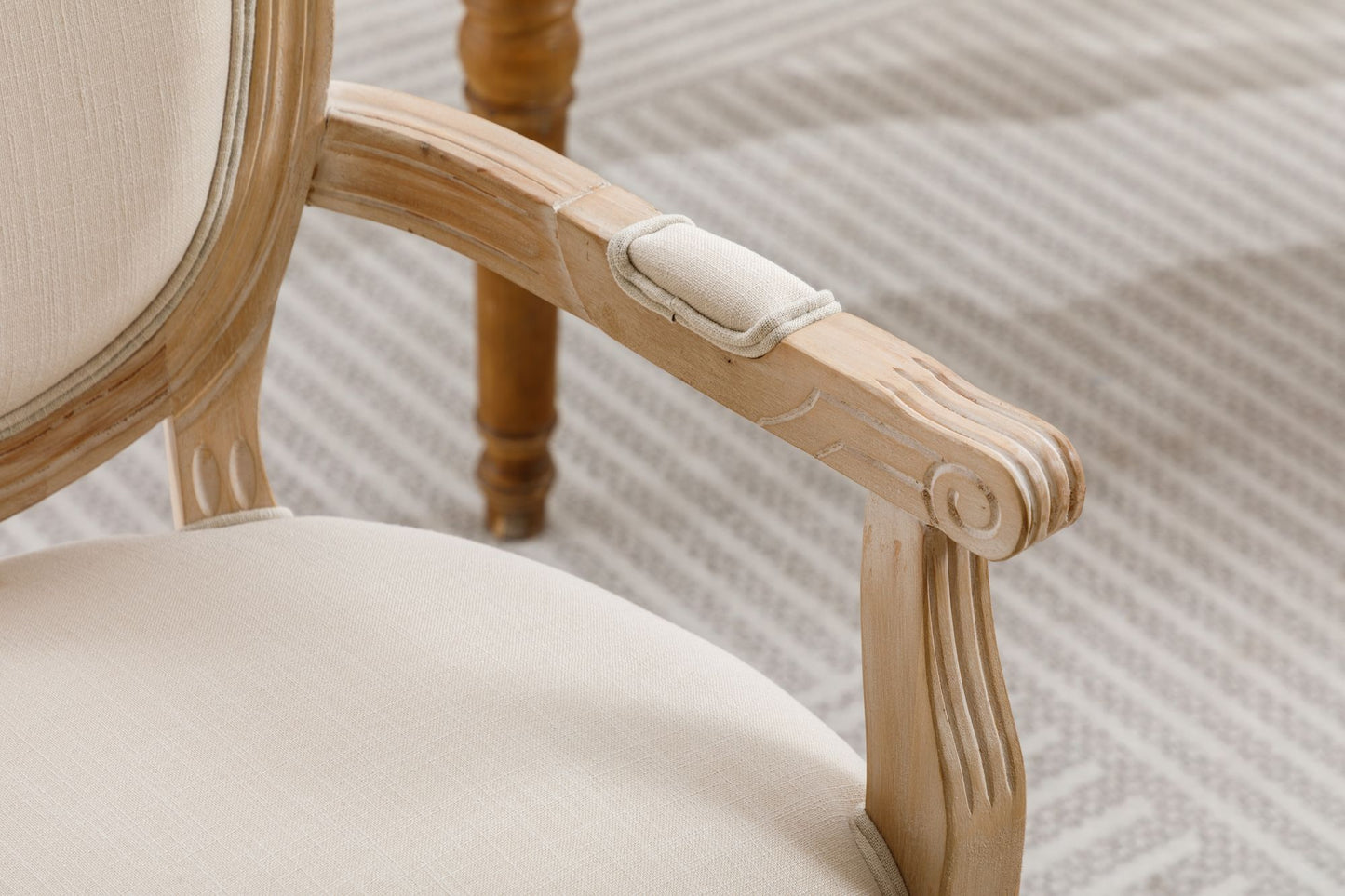 French Style Solid Wood Dining Chair,Set of 2,Cream image 11