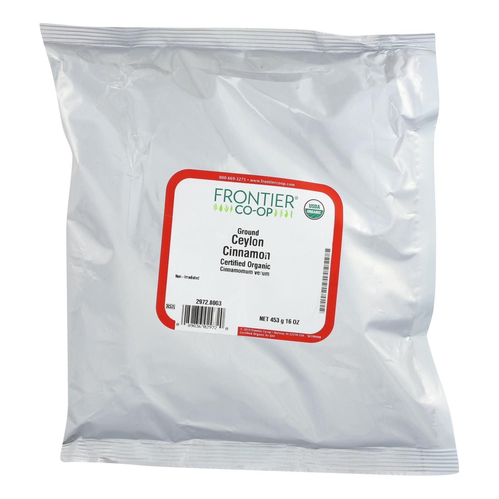 Frontier Herb Cinnamon Organic Powder Ground Ceylon - Single Bulk Item - 1lb image 1
