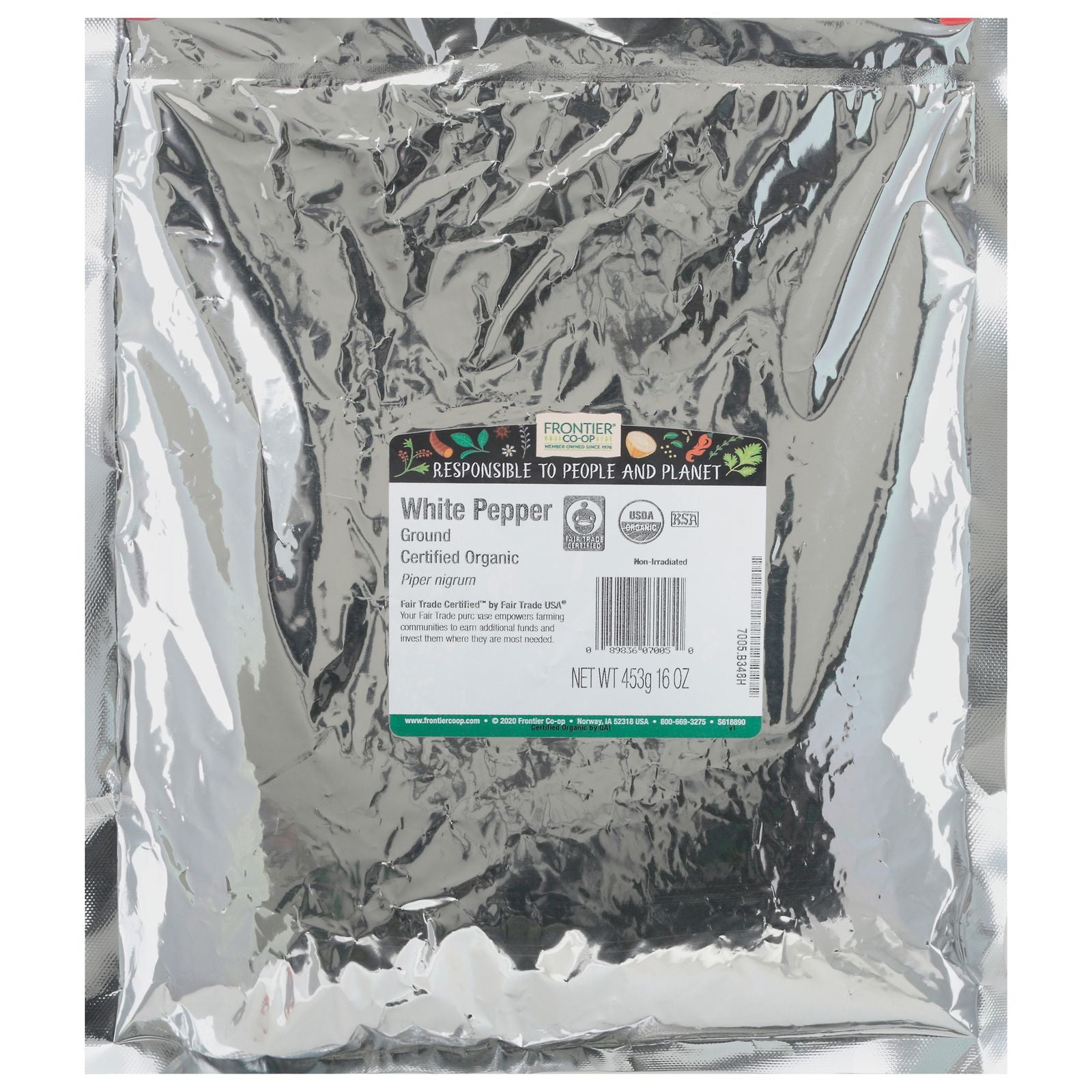 Frontier Herb Organic White Ground Pepper - Ft - 1 Lb. image 1