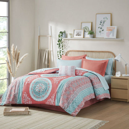 Full Boho Comforter Set with Bed Sheets image 1