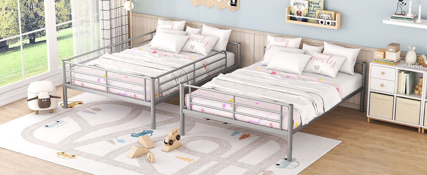 Full Over Full Metal Bunk Bed, Sliver image 15