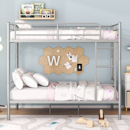 Full Over Full Metal Bunk Bed, Sliver image 2