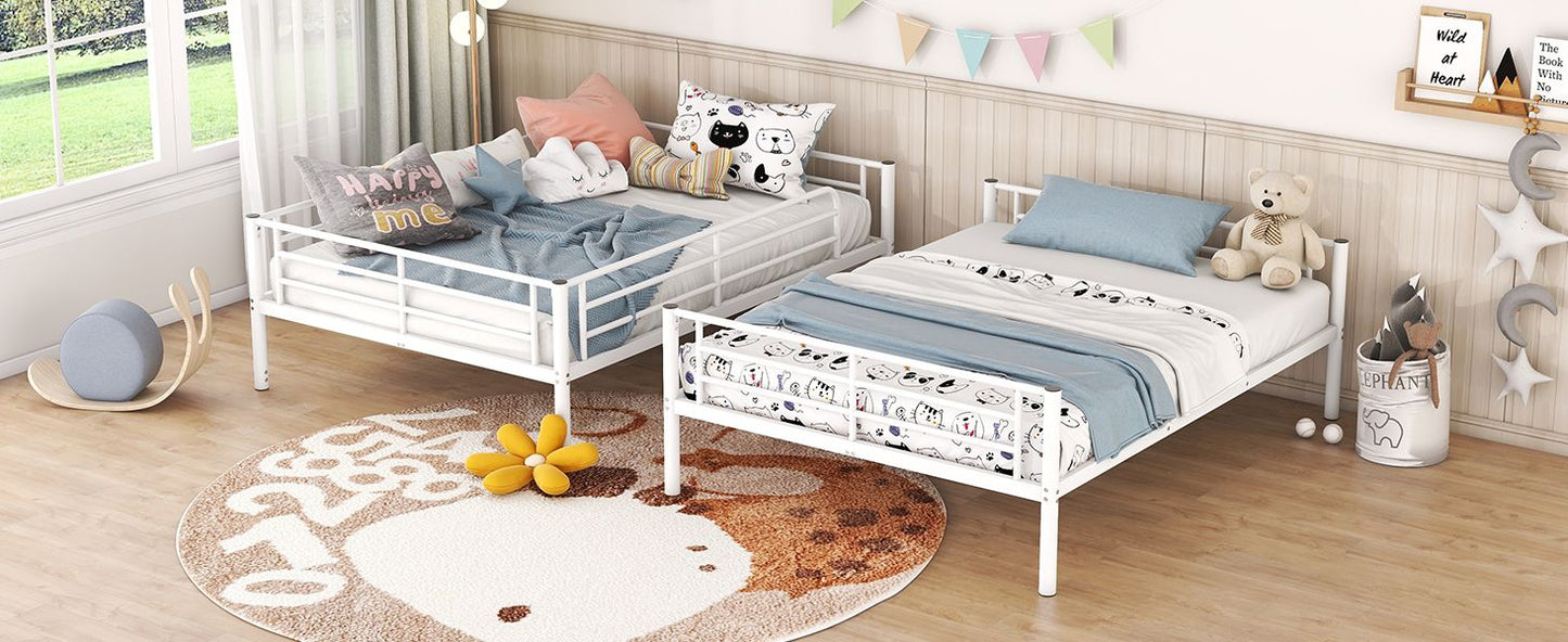 Full Over Full Metal Bunk Bed, White image 15