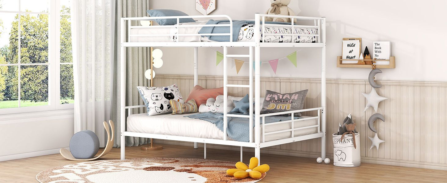 Full Over Full Metal Bunk Bed, White image 13