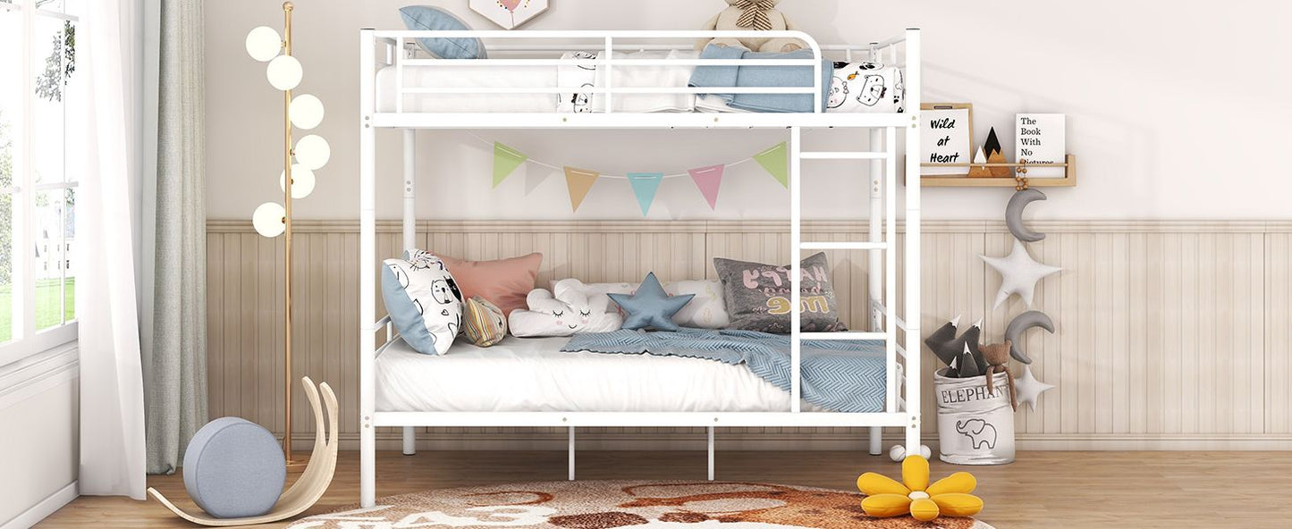 Full Over Full Metal Bunk Bed, White image 14