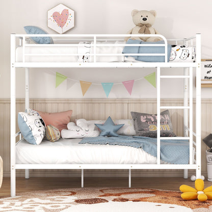 Full Over Full Metal Bunk Bed, White image 2
