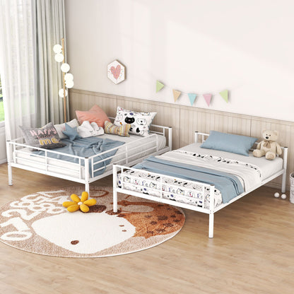 Full Over Full Metal Bunk Bed, White image 3