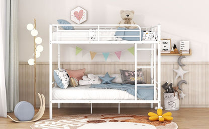 Full Over Full Metal Bunk Bed, White image 11