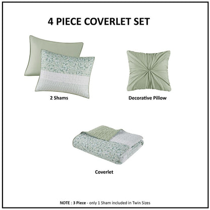 Full/Queen 4 Piece Seersucker Quilt Set with Throw Pillow image 13