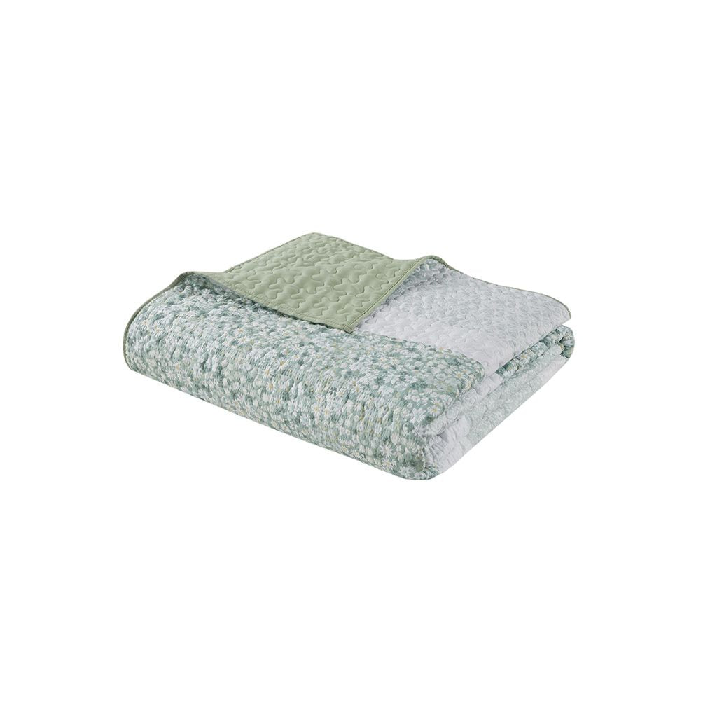 Full/Queen 4 Piece Seersucker Quilt Set with Throw Pillow image 14