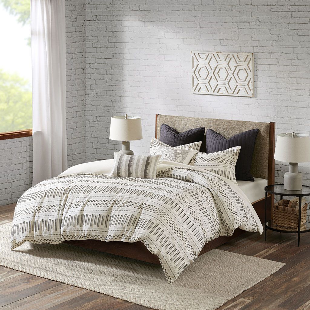 Full/Queen Cotton Jacquard Duvet Cover Mini Set image 1