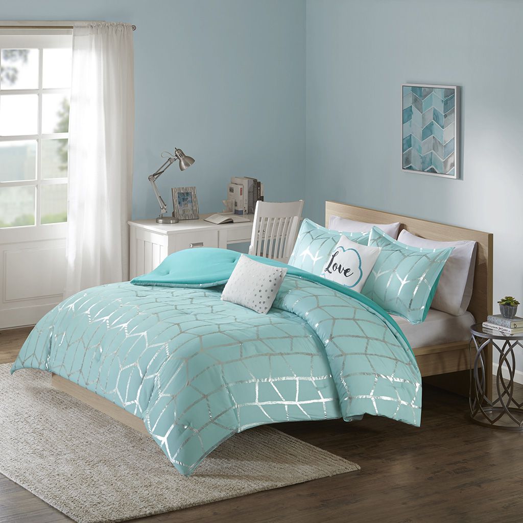 Full/Queen Metallic Printed Comforter Set image 1