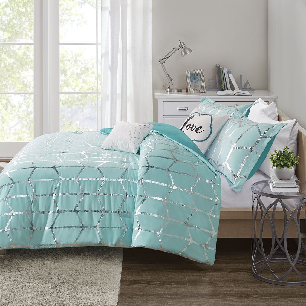 Full/Queen Metallic Printed Comforter Set image 4