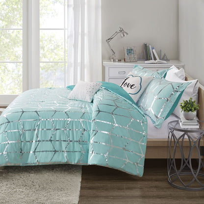 Full/Queen Metallic Printed Comforter Set image 4