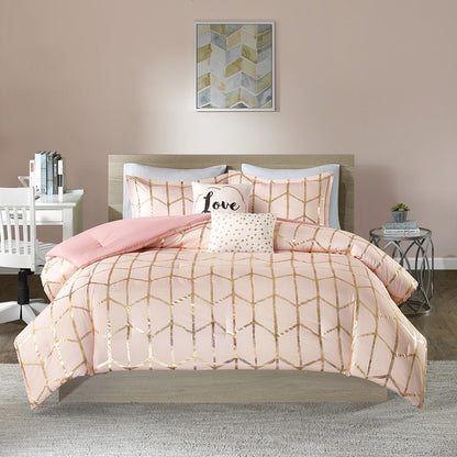 Full/Queen Metallic Printed Comforter Set image 5