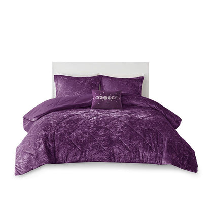 Full/Queen Velvet Comforter Set with Throw Pillow image 5