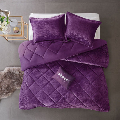 Full/Queen Velvet Comforter Set with Throw Pillow image 7