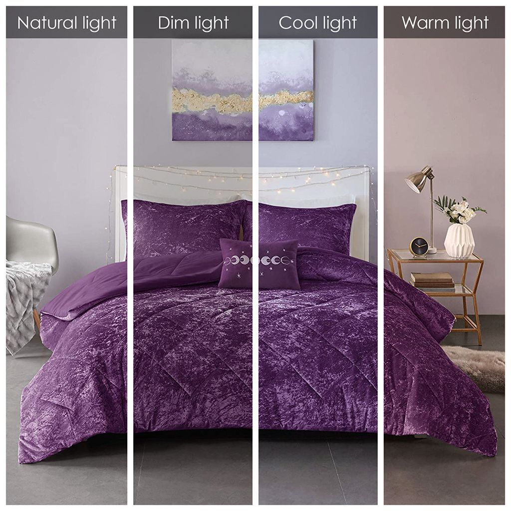 Full/Queen Velvet Comforter Set with Throw Pillow image 13