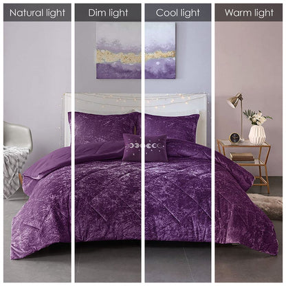 Full/Queen Velvet Comforter Set with Throw Pillow image 13