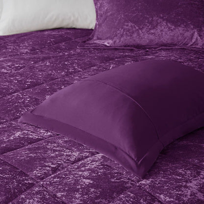 Full/Queen Velvet Comforter Set with Throw Pillow image 11