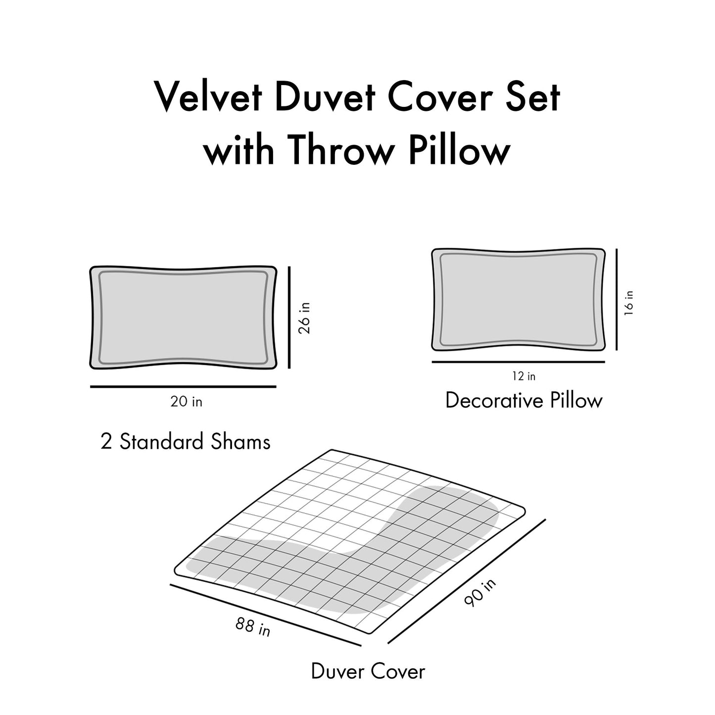 Full/Queen Velvet Duvet Cover Set with Throw Pillow image 16