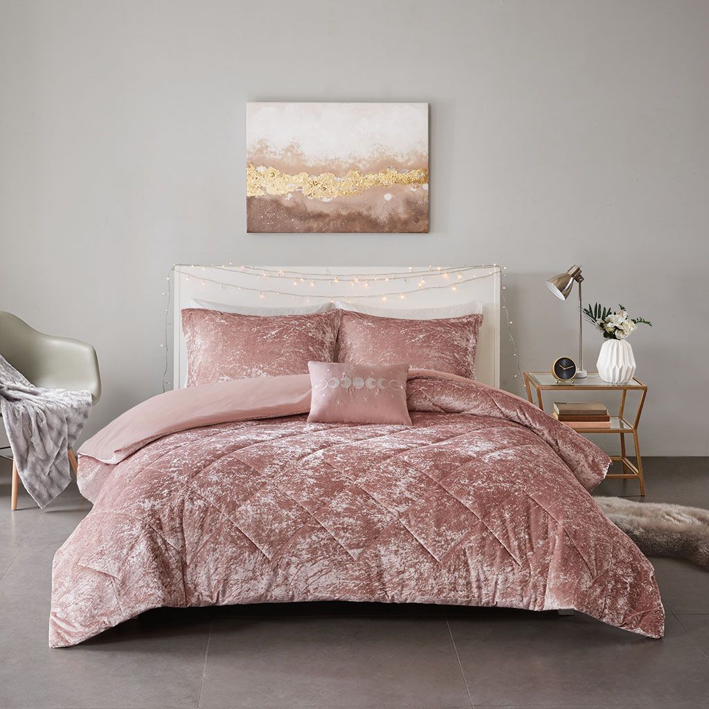 Full/Queen Velvet Duvet Cover Set with Throw Pillow image 11