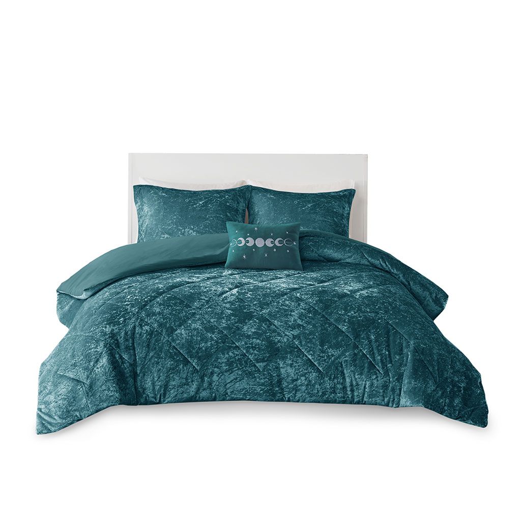 Full/Queen Velvet Duvet Cover Set with Throw Pillow image 9