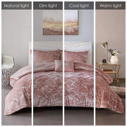 Full/Queen Velvet Duvet Cover Set with Throw Pillow image 8