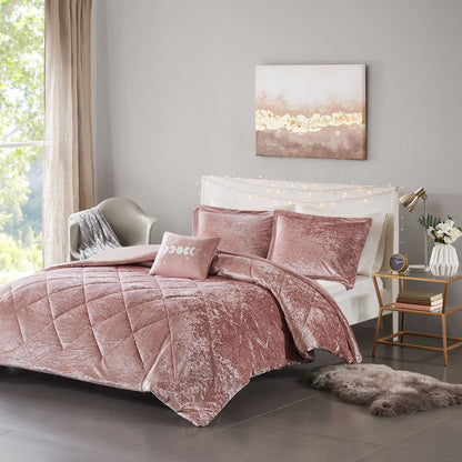 Full/Queen Velvet Duvet Cover Set with Throw Pillow image 1