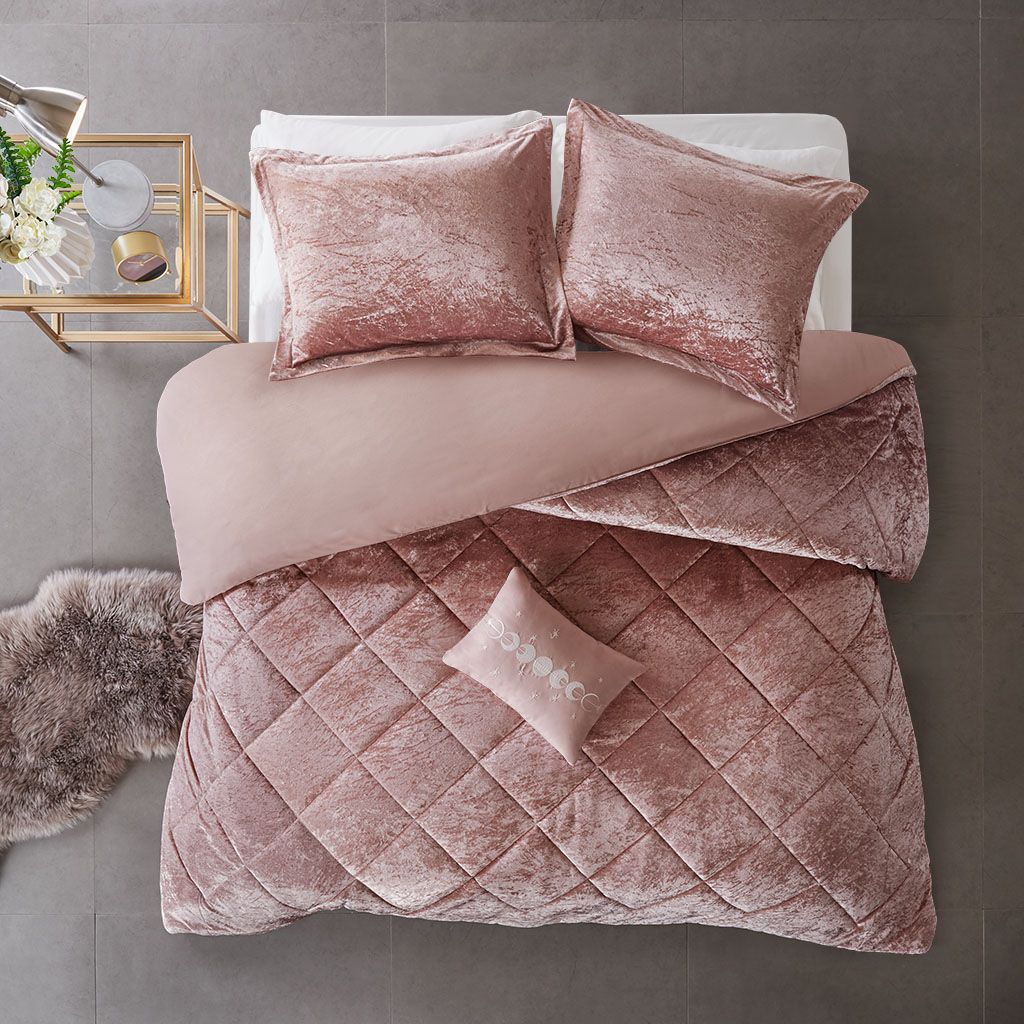Full/Queen Velvet Duvet Cover Set with Throw Pillow image 12