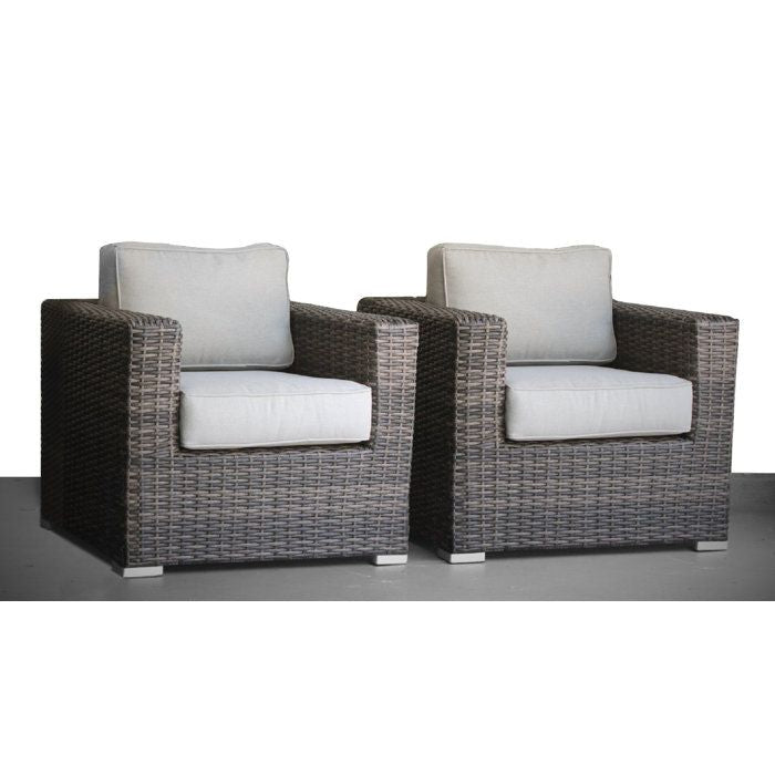 Fully Assembled Patio Chair with Cushions (Set of 2) Mixed Gray image 1