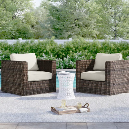 Fully Assembled Patio Chair with Cushions (Set of 2) Mixed Gray image 2