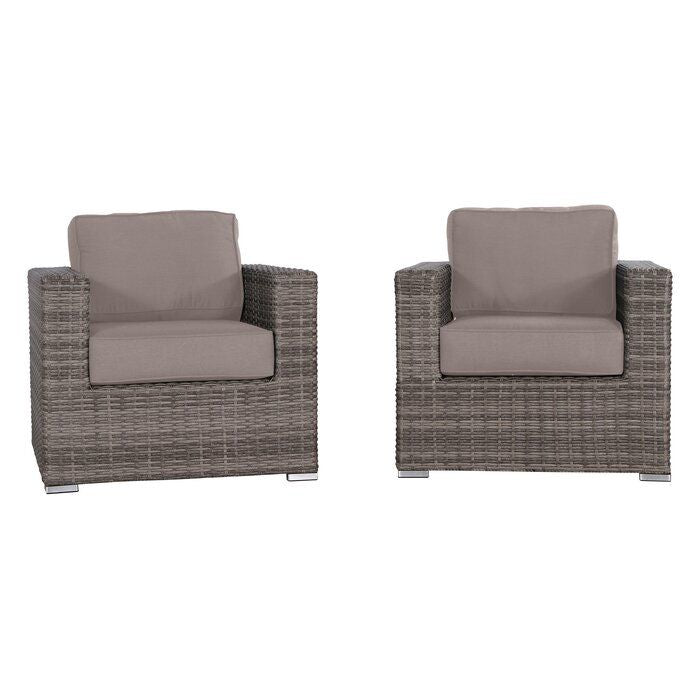 Fully Assembled Patio Chair with Sunbrella Cushions (Set of 2)Canvas Taupe Sunbrella® Canvas image 3