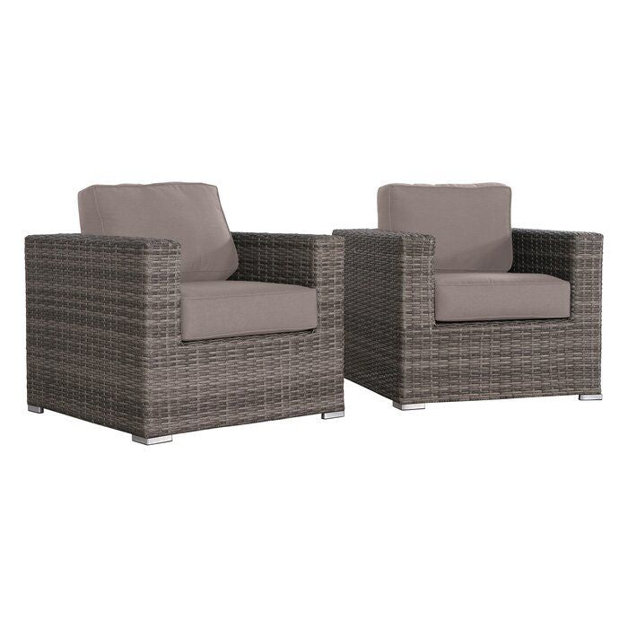Fully Assembled Patio Chair with Sunbrella Cushions (Set of 2)Canvas Taupe Sunbrella® Canvas image 4