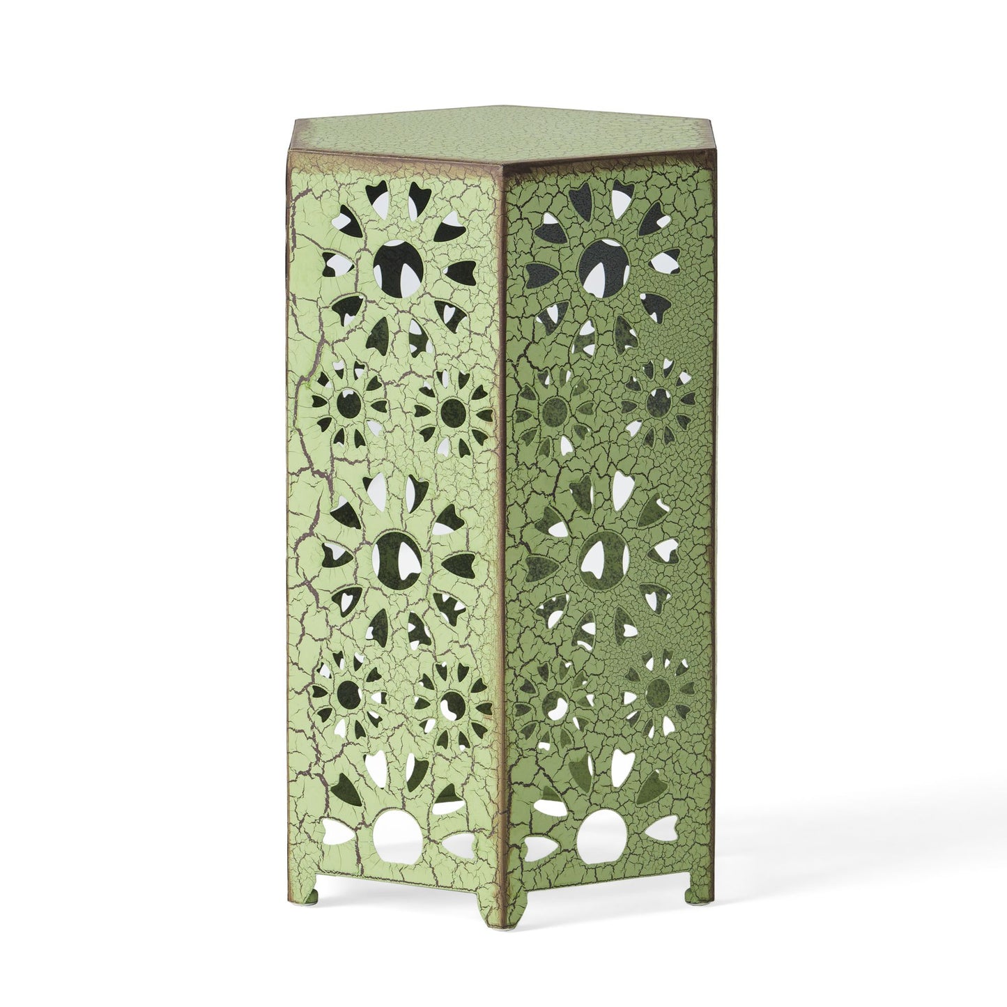 Galore 14" Side Table with Sunburst Cut Out Design, Green image 11