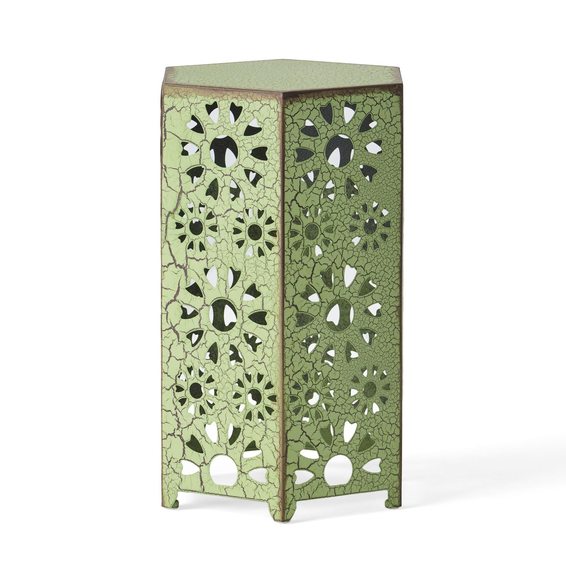 Galore 14" Side Table with Sunburst Cut Out Design, Green image 11
