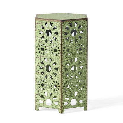 Galore 14" Side Table with Sunburst Cut Out Design, Green image 11