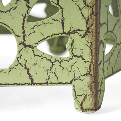 Galore 14" Side Table with Sunburst Cut Out Design, Green image 13