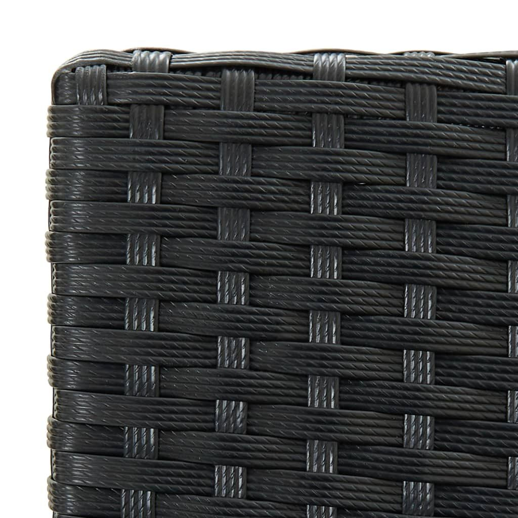 Garden Bar Stools with Cushions 2 pcs Black Poly Rattan image 7