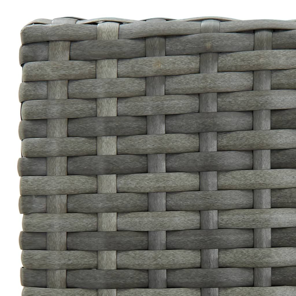 Garden Bar Stools with Cushions 2 pcs Gray Poly Rattan image 7