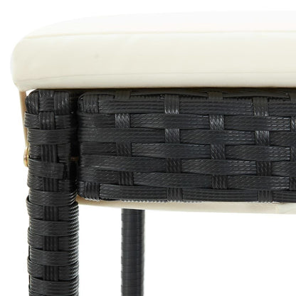 Garden Bar Stools with Cushions 4 pcs Black Poly Rattan image 8